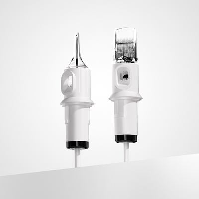 comprare Quelle White Tattoo Cartridge Needle 1RL 0.20mm 0.25mm 0.30mm 0.35mm OEM Tattoo Needle Cartridge in vendita fabbricazione online
